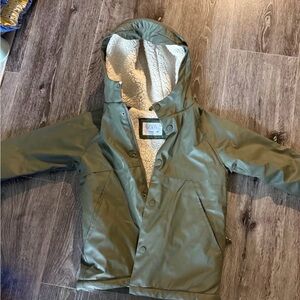Zara Olive Green Raincoat with Hood